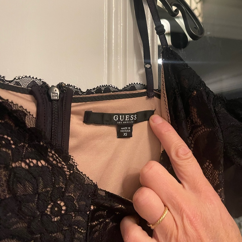 Black lace mini dress by Guess (Extra small)